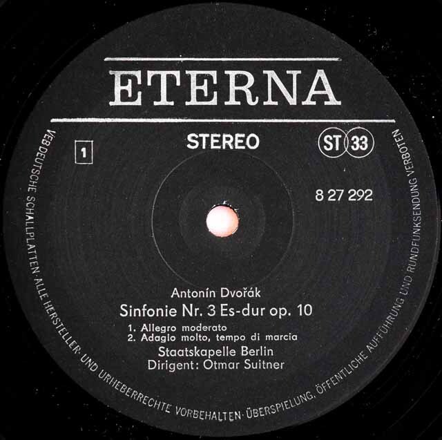 スウィトナーのドヴォルザーク/交響曲第3番ほか 独ETERNA 3527 LP レコード