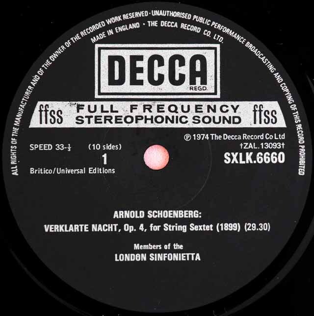アサートンのシェーンベルク/室内楽作品集 英DECCA 3527 LP レコード