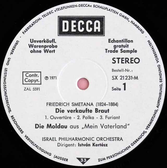 【サンプル盤】 ケルテスのボヘミア音楽集 独DECCA 3527 LP レコード