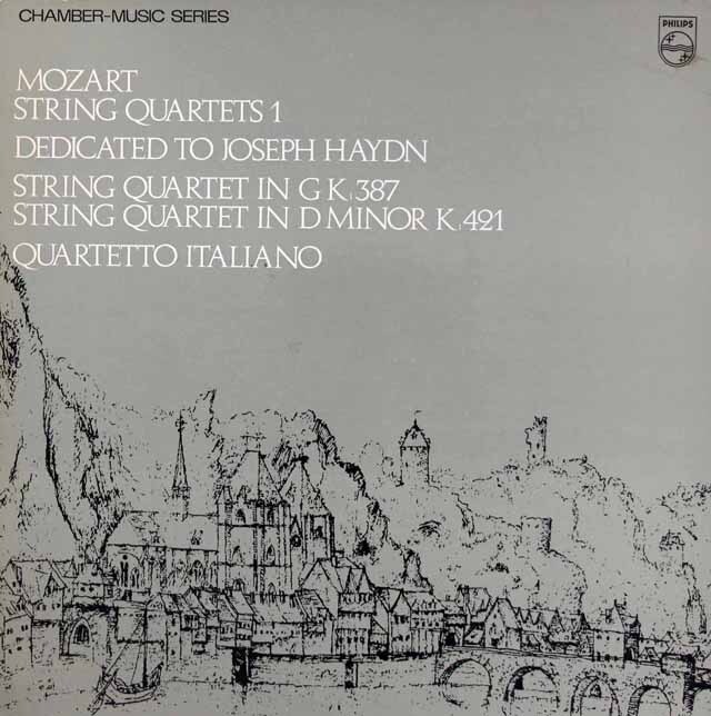 イタリア四重奏団のモーツァルト/弦楽四重奏曲第14番「春」&15番 　英PHILIPS　3528　LP レコード