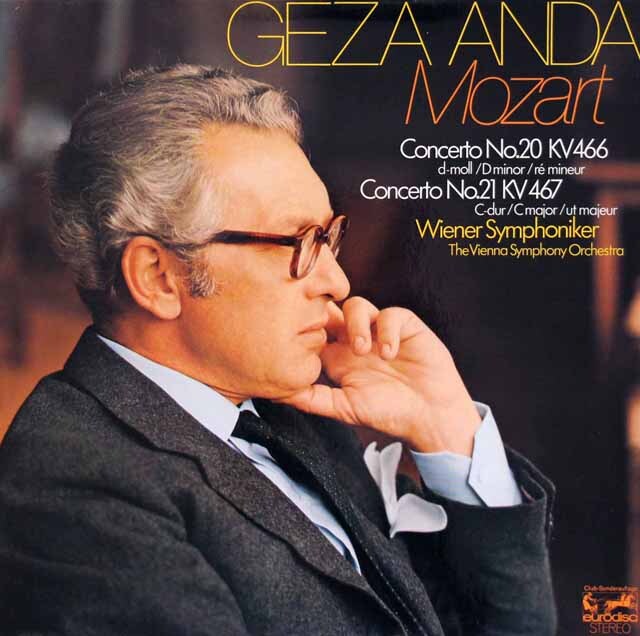 アンダのモーツァルト/ピアノ協奏曲第20、21番　独eurodisc　3528　LP レコード