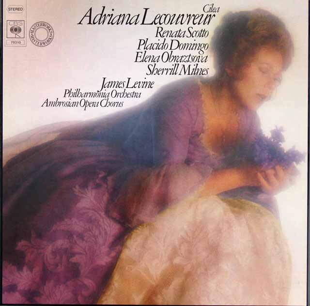 【直筆サイン入り】　ドミンゴ、スコット、レヴァインらのチレア/「アドリアーナ・ルクヴルール」全曲　独CBS　3528　LP レコード