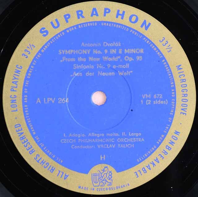 LP レコード ターリヒのドヴォルザーク/交響曲第9番「新世界より