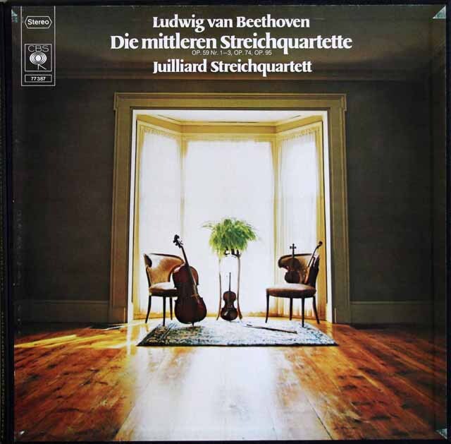 ジュリアード四重奏団のベートーヴェン/中期弦楽四重奏曲全集　独CBS　3530　LP レコード