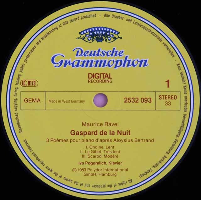 LP レコード ポゴレリチのラヴェル/「夜のガスパール」ほか 独
