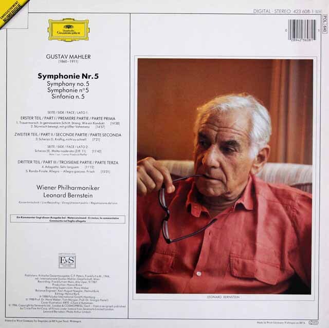 LP レコード バーンスタインのマーラー/交響曲第5番 蘭DGG 3531