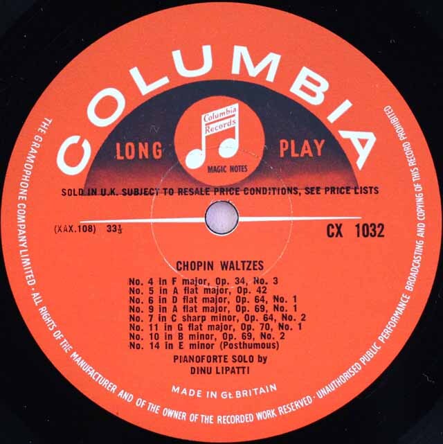売約済】リパッティ／ショパン:14のワルツ集 Dinu Lipatti
