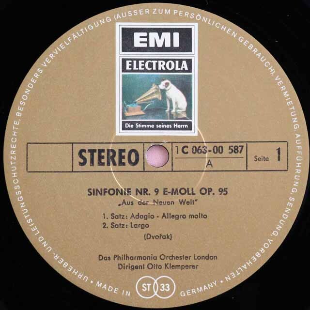 LP レコード クレンペラーのドヴォルザーク/交響曲第9番「新世界より