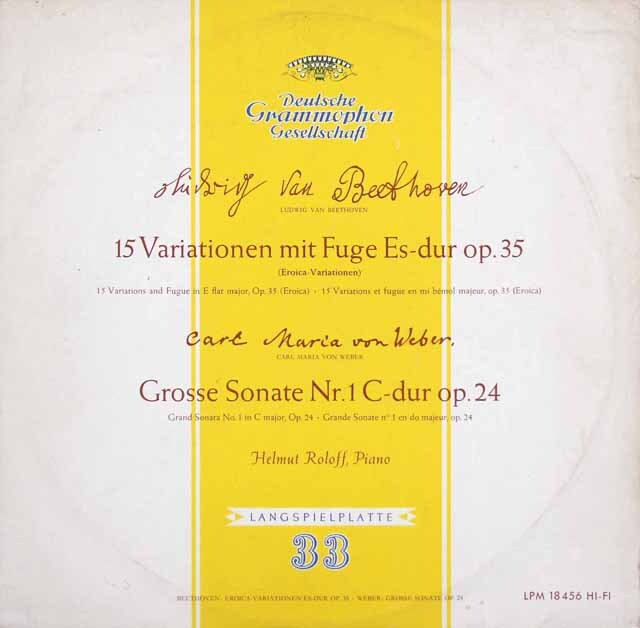 ロロフのベートーヴェン/エロイカ変奏曲ほか　独DGG　3534　LP レコード