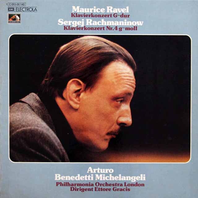 ミケランジェリ、グラチスのラヴェル、ラフマニノフ/ピアノ協奏曲集　独EMI　3534　LP レコード
