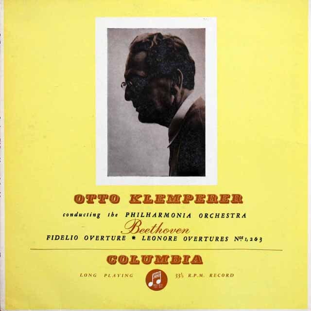 クレンペラーのベートーヴェン/「レオノーレ」序曲第1~3番、「フィデリオ」序曲　英Columbia　3534　LP レコード