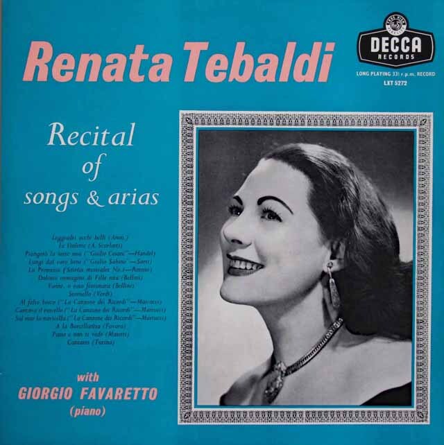 テバルディ歌曲とアリア集　英DECCA　3534　LP レコード
