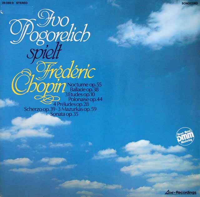 ポゴレリチ、ショパンを弾く　独SONOCORD　3536　LP レコード