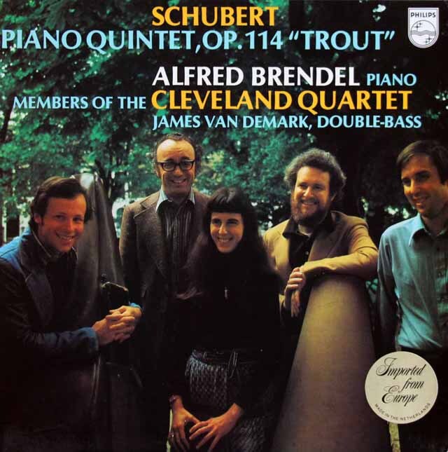 ブレンデル、クリーヴランド四重奏団のシューベルト/ピアノ五重奏曲「鱒」　蘭PHILIPS　3539　LP レコード