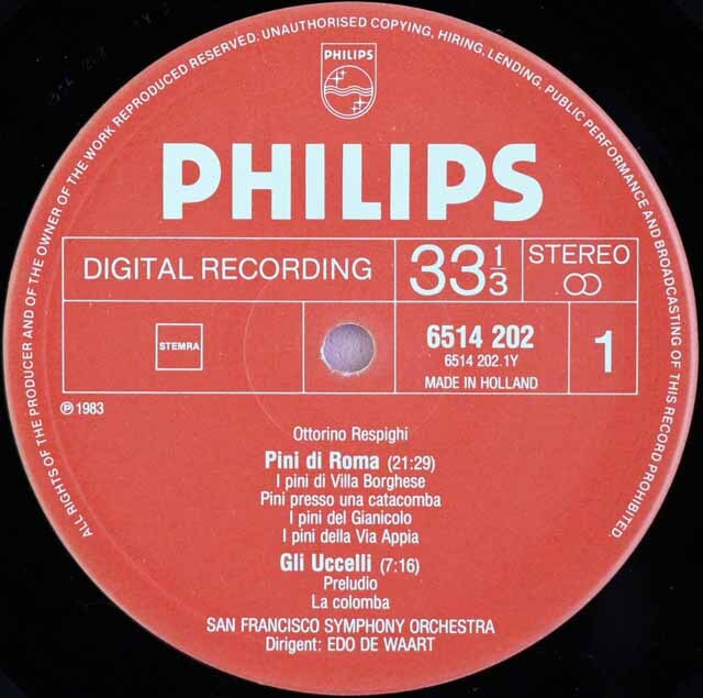 LP レコード ワールトのレスピーギ/「ローマの松」、「ローマの噴水