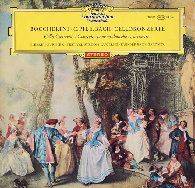 【赤ステレオ、独最初期盤】　フルニエ、バウムガルトナーのボッケリーニ/チェロ協奏曲ほか　独DGG　3540　LP レコード