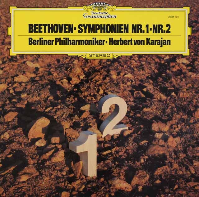 カラヤンのベートーヴェン/交響曲第1、2番　独DGG　3540　LP レコード