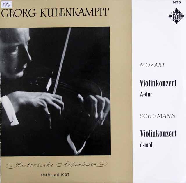 クーレンカンプのモーツァルト、シューマン/ヴァイオリン協奏曲集　独TELEFUNKEN　3601　LP レコード