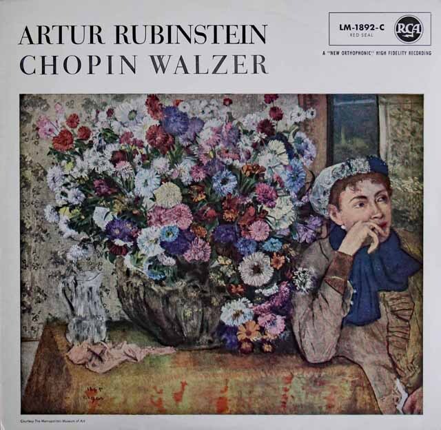 【モノラル】　ルービンシュタインのショパン/ワルツ集　独RCA　3601　LP レコード