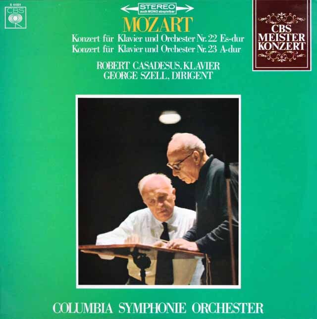 カサドシュ&セルのモーツァルト/ピアノ協奏曲第22、23番　蘭CBS　3601　LP レコード