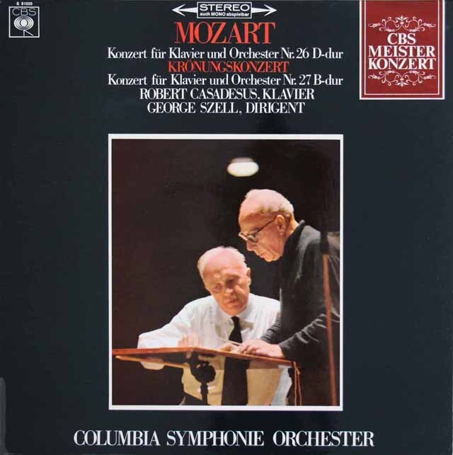 カサドシュ&セルのモーツァルト/ピアノ協奏曲第26「戴冠式」、27番　蘭CBS　3601　LP レコード
