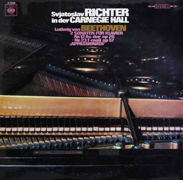 リヒテルのカーネギーホール・ライヴ（２）　 ベートーヴェン/「熱情」ほか　独CBS  3601　LP レコード