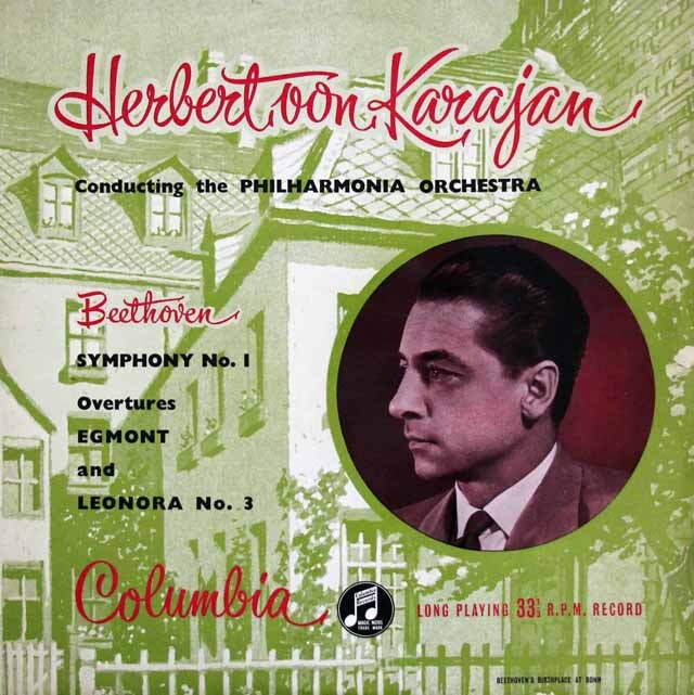 【オリジナル盤】　カラヤンのベートーヴェン/交響曲第1番ほか　英Columbia　3601　LP レコード