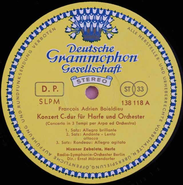 Tycho LPレコード2枚 LP レコード 赤ステレオ、独最初期盤 サバレタのロドリーゴ/ハープと