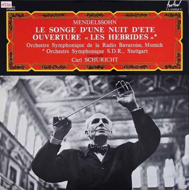 シューリヒトのメンデルスゾーン/「真夏の夜の夢」ほか　仏Festival Classique　3602　LP レコード