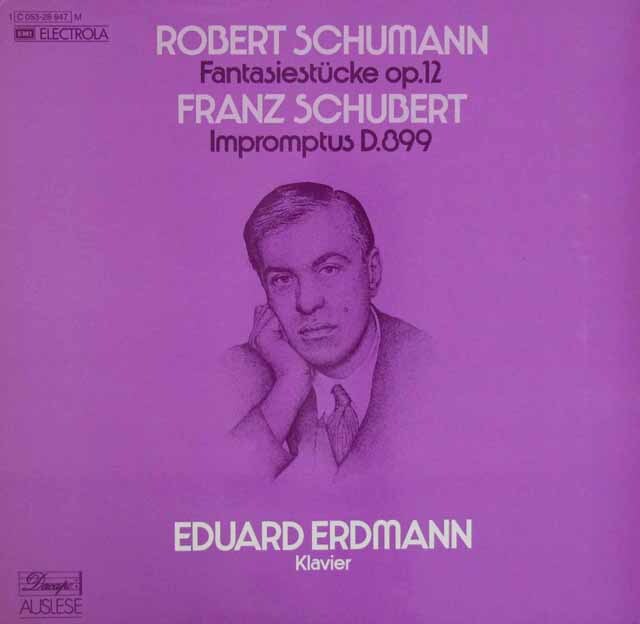 エルドマンのシューマン、シューベルト/ピアノ作品集　独EMI　3602　LP レコード