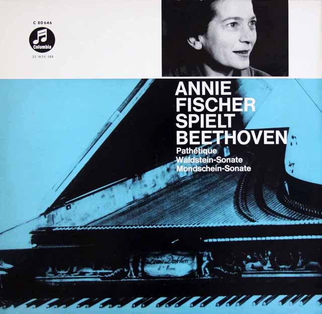 フィッシャーのベートーヴェン/ピアノソナタ「悲愴」、「ワルトシュタイン」、「月光」　独Columbia　3602　LP レコード