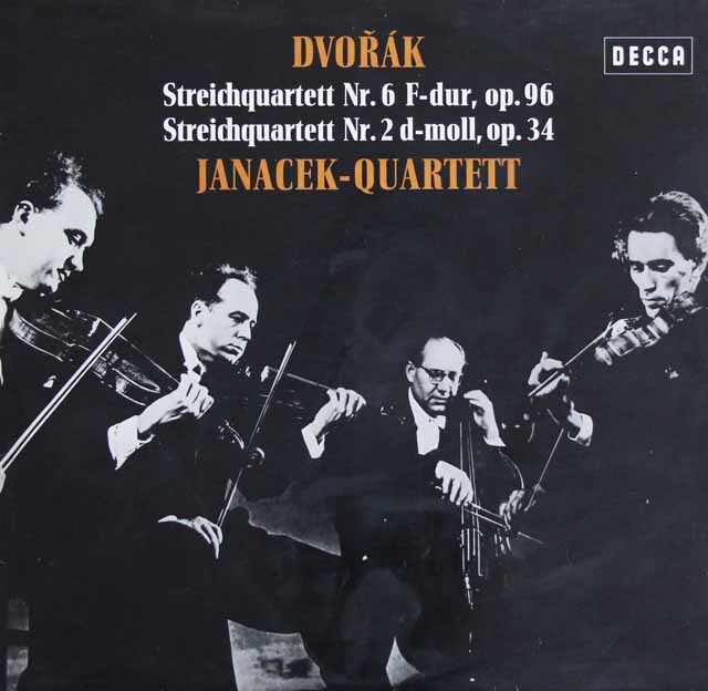 ヤナーチェク四重奏団のドヴォルザーク/弦楽四重奏曲第6（12）番「アメリカ」、第2（9）番　独DECCA　3602　LP レコード