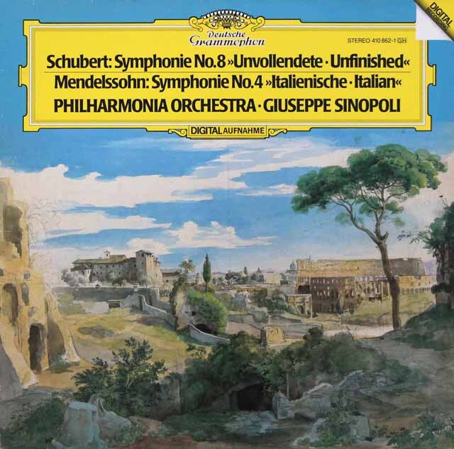 シノーポリのシューベルト/交響曲第8番「未完成」ほか　独DGG　3605　LP レコード