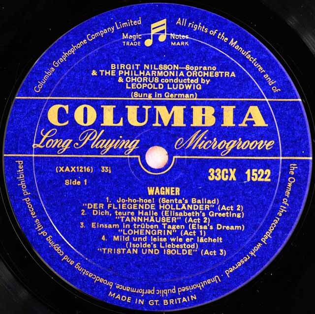 【オリジナル盤】 ニルソンのワーグナー&ヴェルディ/オペラ・アリア集 英Columbia 3605 LP レコード