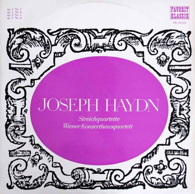 ウィーン・コンツェルトハウス弦楽四重奏団のハイドン/弦楽四重奏曲第5、6番ほか　オーストリアPreiser Records　3606　LP レコード