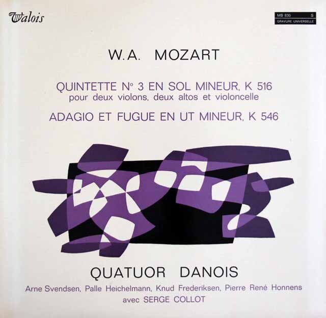 ダノワ四重奏団のモーツァルト/弦楽五重奏曲第3番 ほか　仏Valois　3606　LP レコード