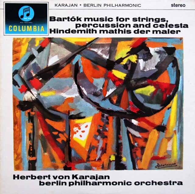 カラヤンのバルトーク/弦楽器、打楽器とチェレスタのための音楽ほか　英Columbia　3607　LP レコード