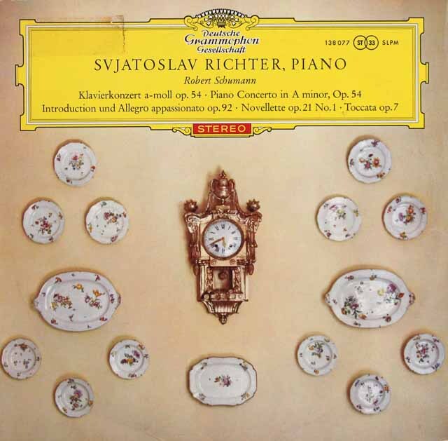 【赤ステレオ、独最初期盤】　リヒテル、ヴィスロツキのシューマン/ピアノ協奏曲ほか　独DGG　3607　LP レコード