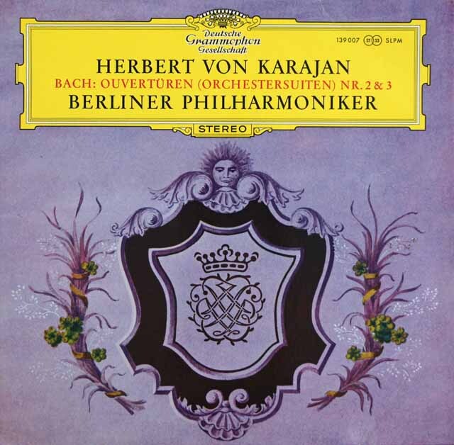 カラヤンのバッハ/管弦楽組曲第2、3番　独DGG　3607　LP レコード