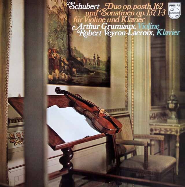 グリュミオー、ラクロワのシューベルト/二重奏曲ほか　蘭PHILIPS　3607　LP レコード