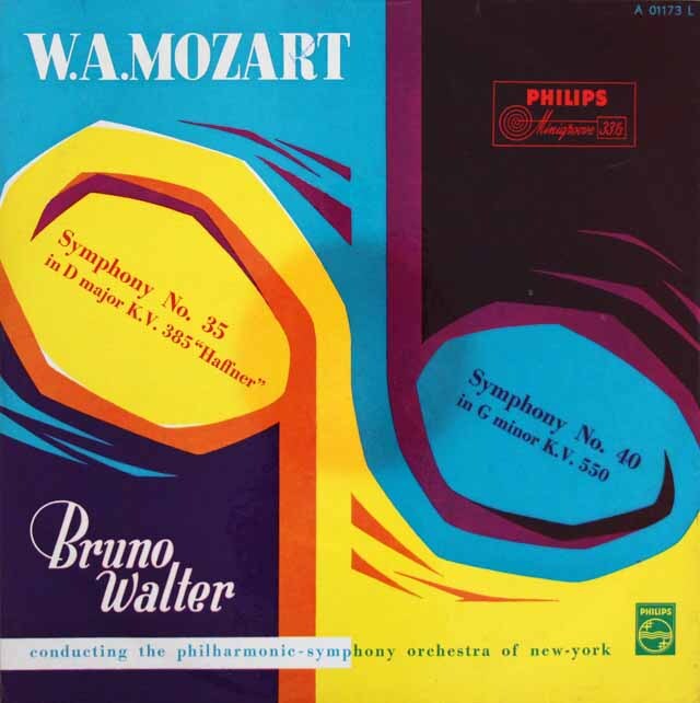 【オリジナル盤】　ワルターのモーツァルト/交響曲第35番「ハフナー」、第40番　蘭PHILIPS　3607　LP レコード