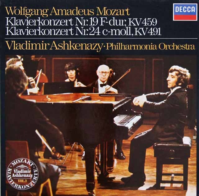アシュケナージのモーツァルト/ピアノ協奏曲第19、24番　独DECCA　3607　LP レコード