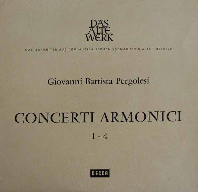 ミュンヒンガーのペルゴレージ/コンチェルティーノ・アルモニコ第1～4番 　独DECCA　3607　LP レコード