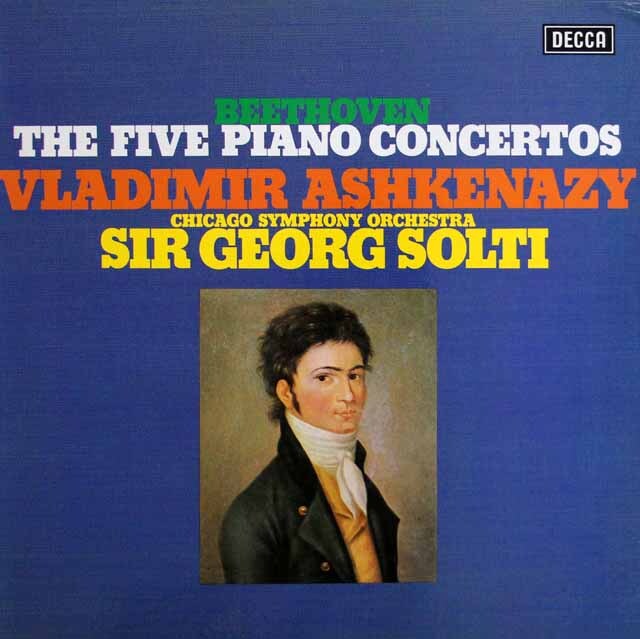 アシュケナージ、ショルティのベートーヴェン/ピアノ協奏曲全集　英DECCA　3607　LP レコード