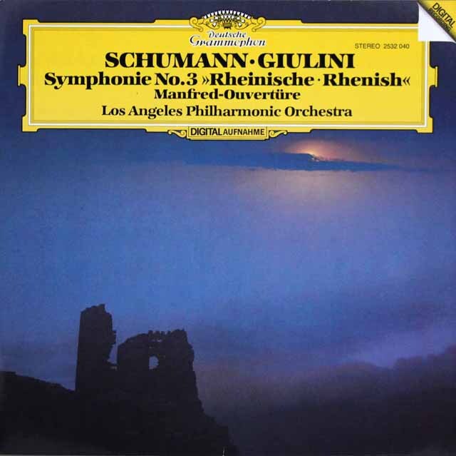 ジュリーニのシューマン/交響曲第3番「ライン」ほか　独DGG　3608　LP レコード