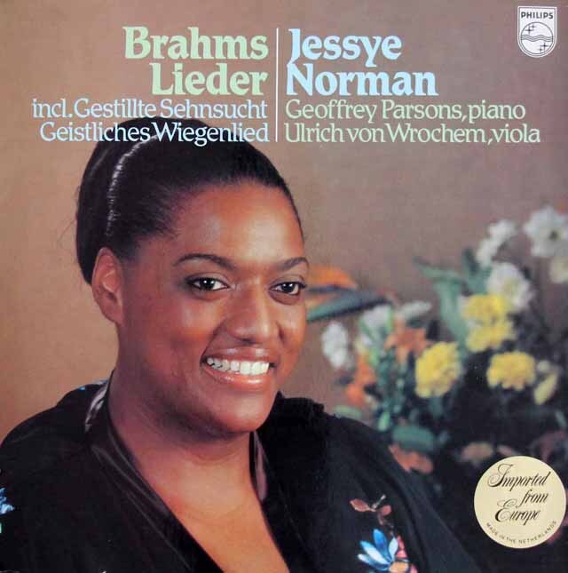ジェシー・ノーマンのブラームス/歌曲集　蘭PHILIPS　3608　LP レコード
