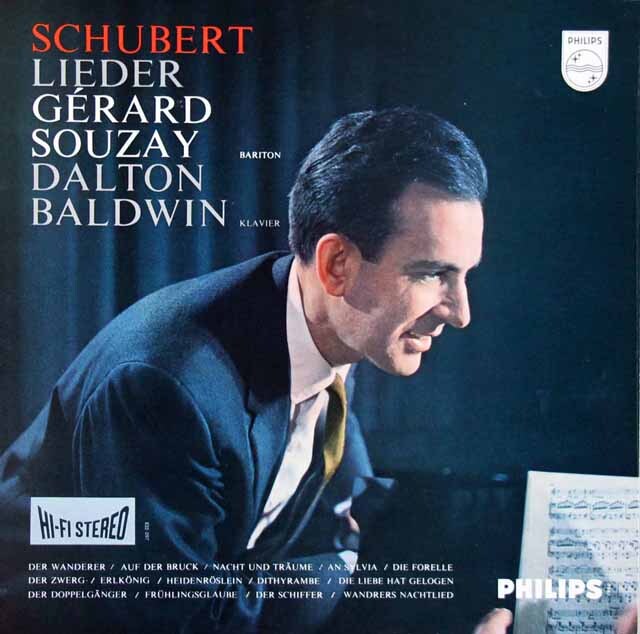 【オリジナル盤】　スゼー、ボールドウィンのシューベルト/「さすらい人」、「魔王」ほか歌曲集　蘭PHILIPS　3608　LP レコード