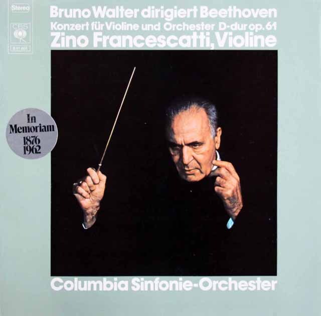 フランチェスカッティ、ワルターのベートーヴェン/ヴァイオリン協奏曲　独CBS　3608　LP レコード
