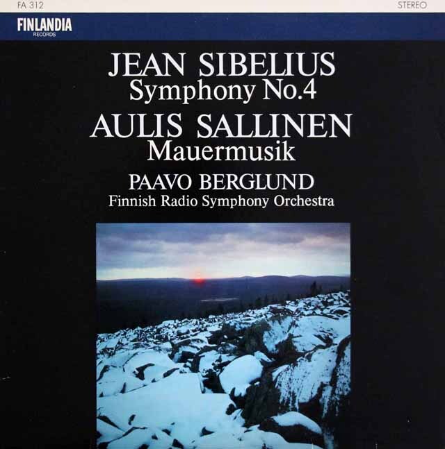 ベルグルンドのシベリウス/交響曲第4番ほか　フィンランドFINLANDIA RECORDS　3608　LP レコード