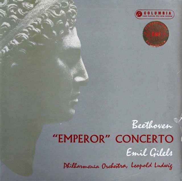 【オリジナル盤】　ギレリス、ルートヴィヒのベートーヴェン/ピアノ協奏曲第5番「皇帝」　英Columbia　3609　LP レコード